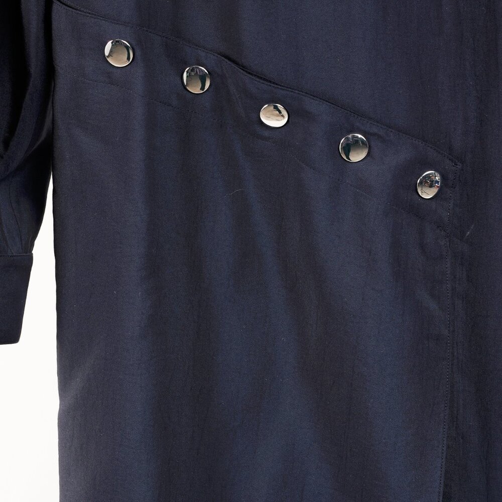 Tibi Asymmetric Flap Snap Detail Midnight Navy Maxi Dress - Picture 7 of 13
